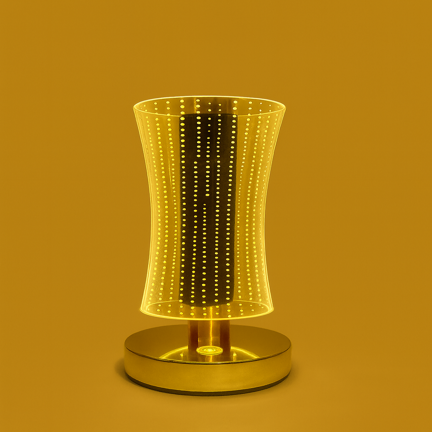 Luxury 3D Acrylic LED Table Lamp with Golden Base for Home Décor | Touch Sensor Night Lamp for Bedroom, Living Room & Hotels | Warm Light Decorative Bedside Lamp | Modern Festival & Gift Lighting for Home