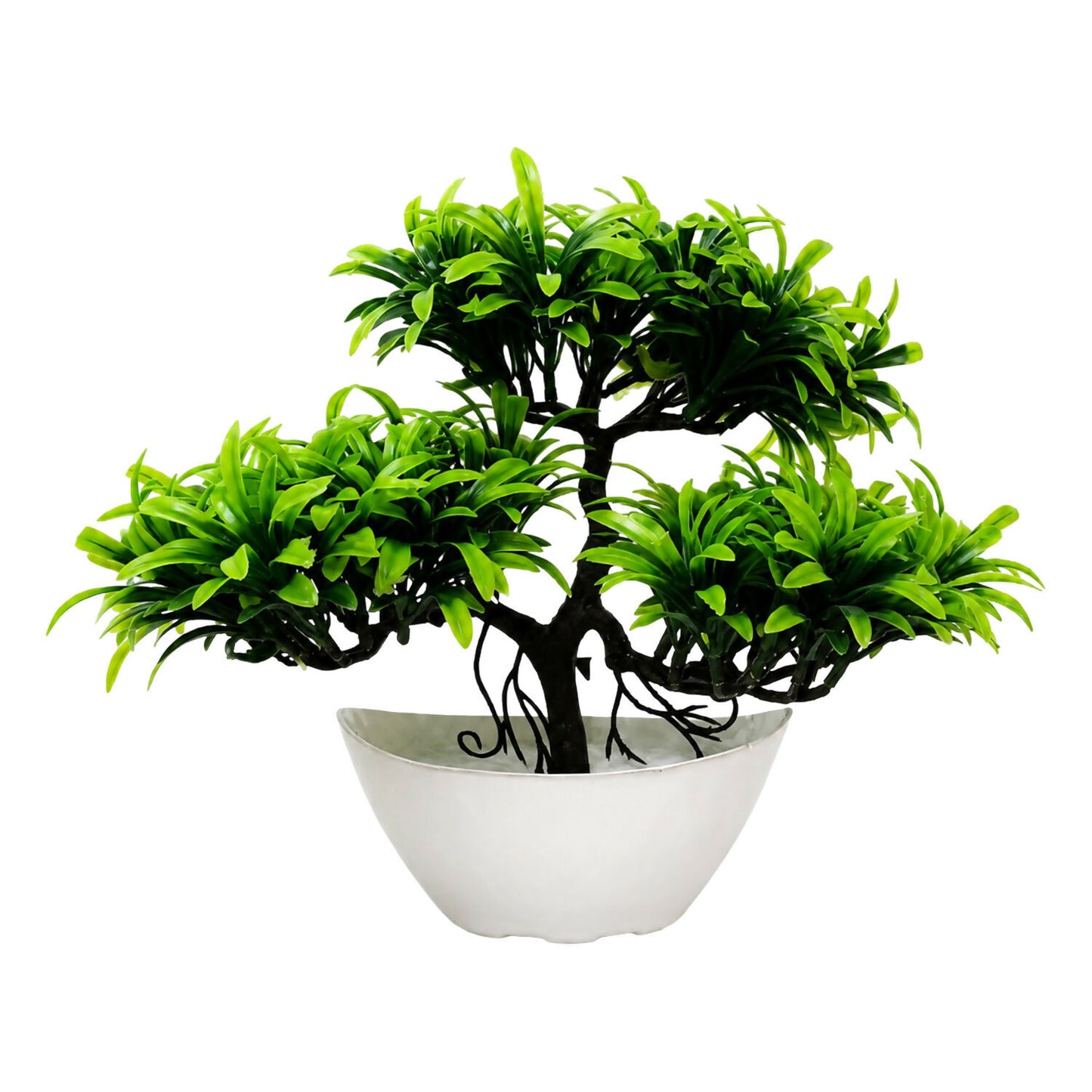 Artificial Bonsai Tree Plant in White Pot for Home, Office and Living Room Decor