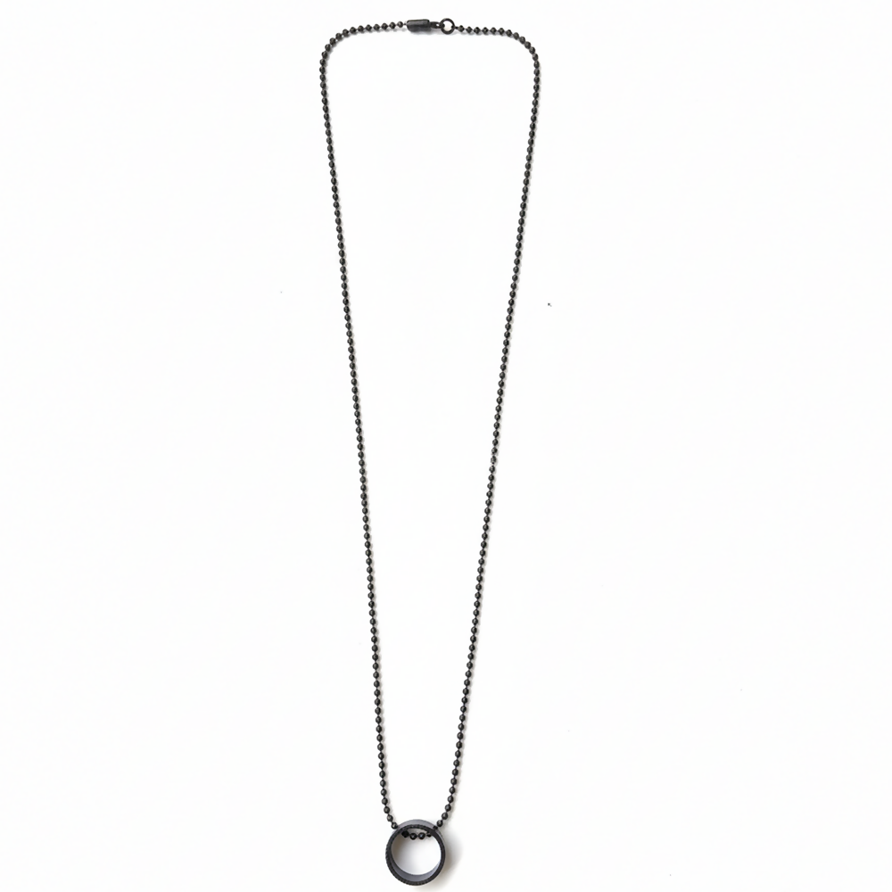 Elegant Small Black Round Shape Pendant Necklace for Men