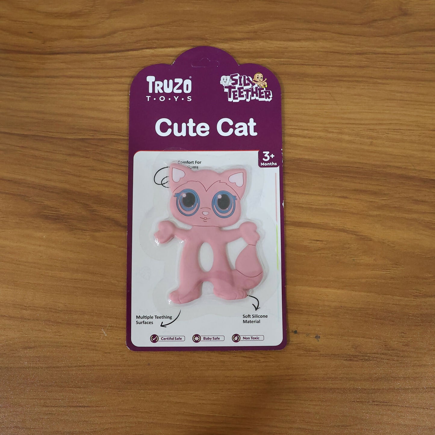 Cute Cat Baby Teether Toy for Soothing Gums with Soft Chewable Surface for Infants