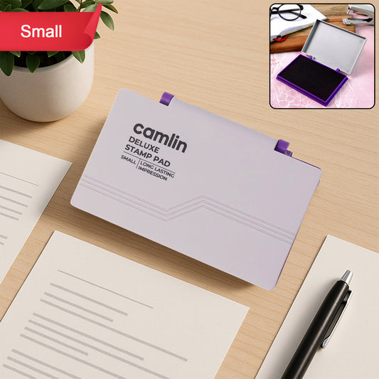Camlin Deluxe Small Violet Stamp Pad – Long Lasting Ink Pad for Clear Impressions