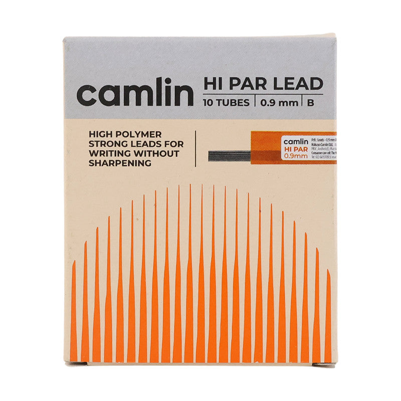 Camlin Hi-Par 0.9 mm Mechanical Pencil Leads – High Polymer Strong Leads for Smooth Writing (Pack of 10 Tubes, 5 Leads in Each)