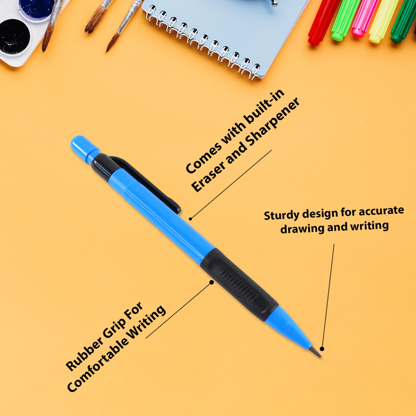 Camlin Mechanical Pencil 2.0mm with Dark & Bold Writing – Easy to Sharpen