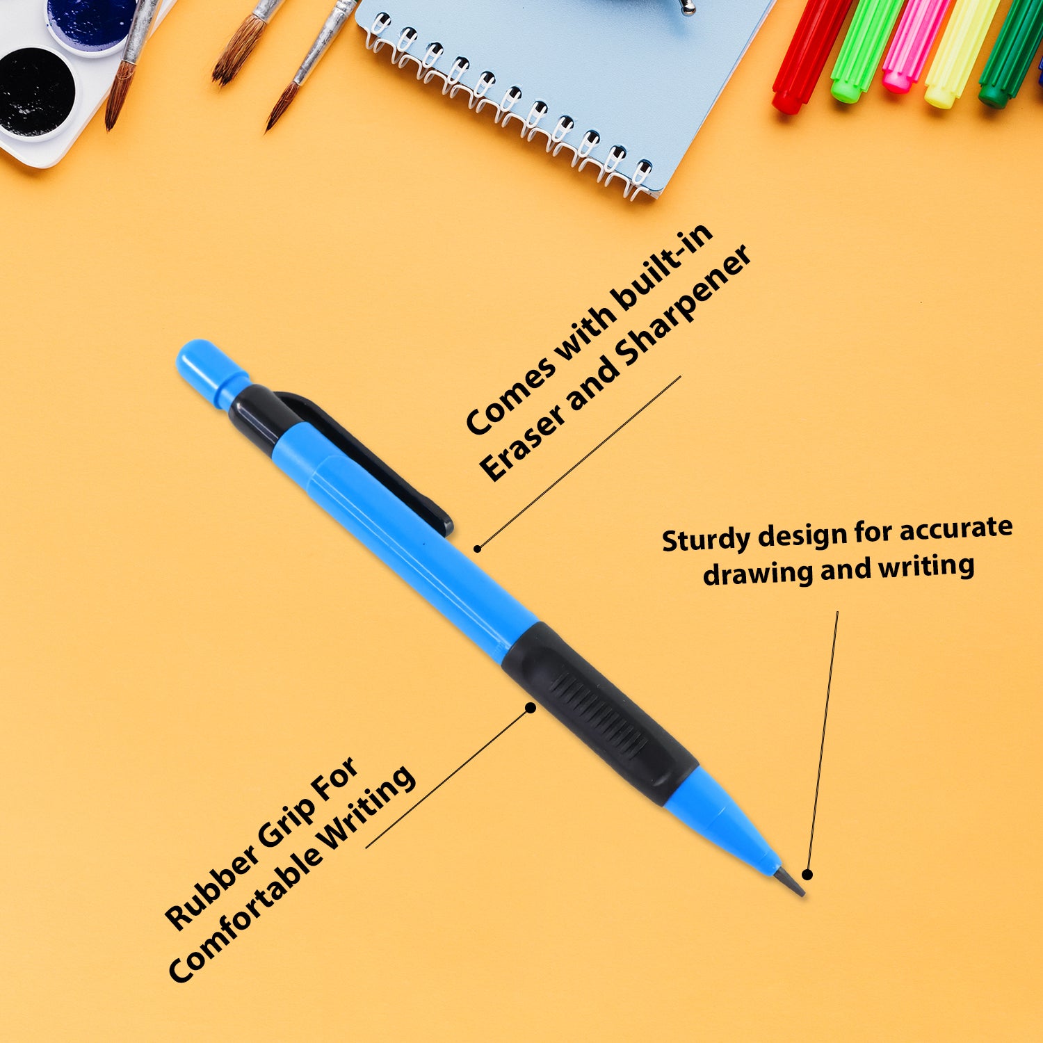 Camlin Mechanical Pencil 2.0mm with Dark & Bold Writing – Easy to Sharpen