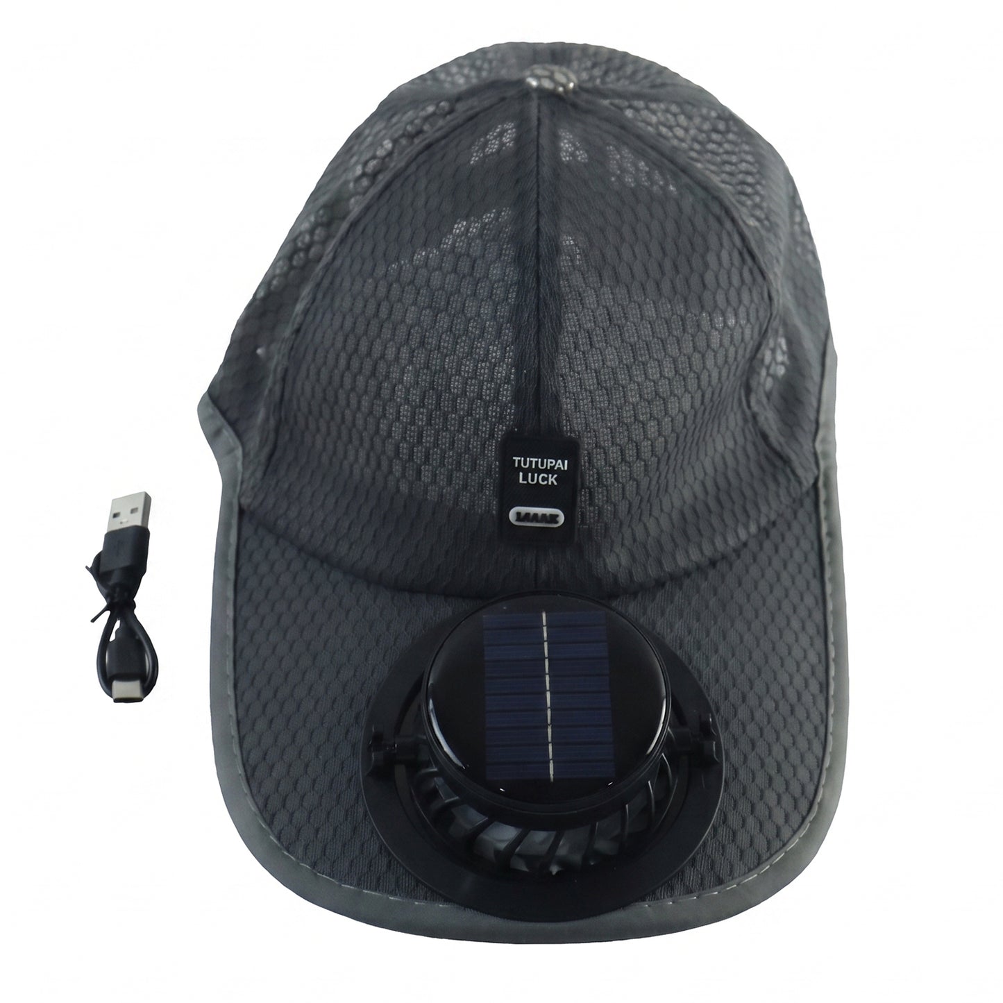 Solar Powered Cooling Fan Cap Rechargeable Baseball Sun Hat for Outdoor (1 Pc)