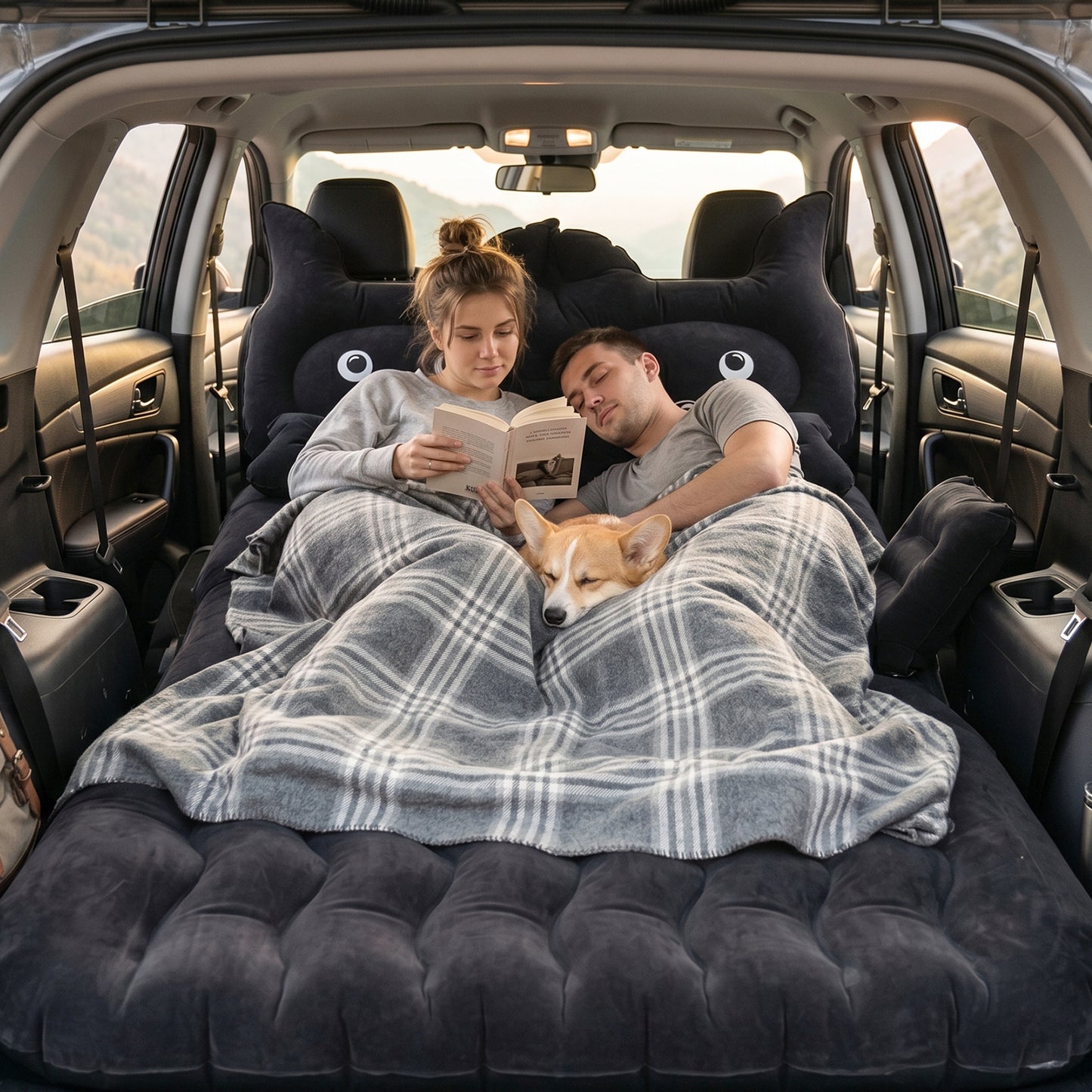Inflatable Car Bed Set with Cushions