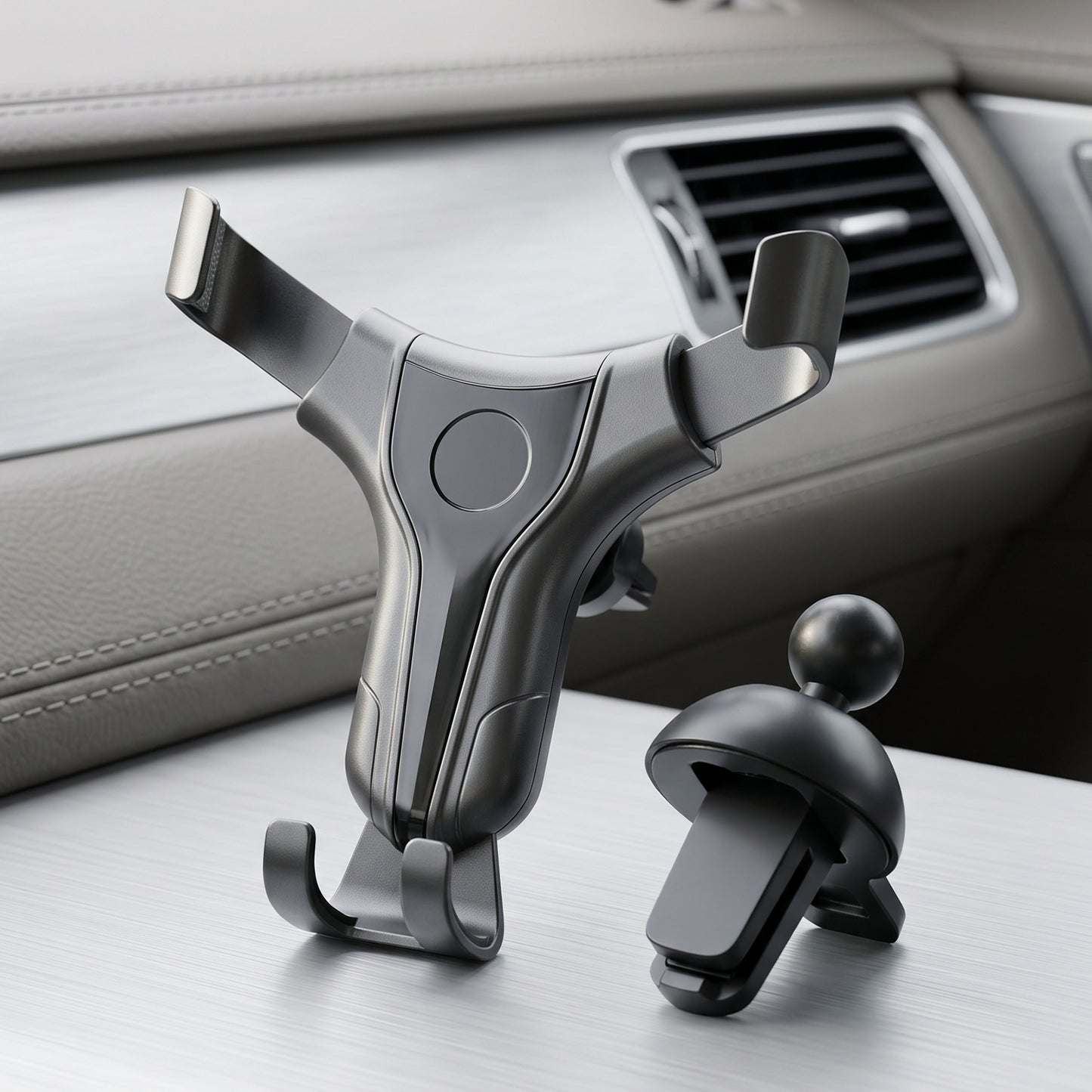 Phone mounted at eye level for driving navigation