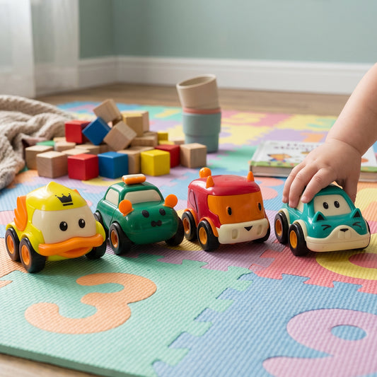 Funwoods Animal Cartoon Pull-Back Toy Car Set Pack 4 Pc