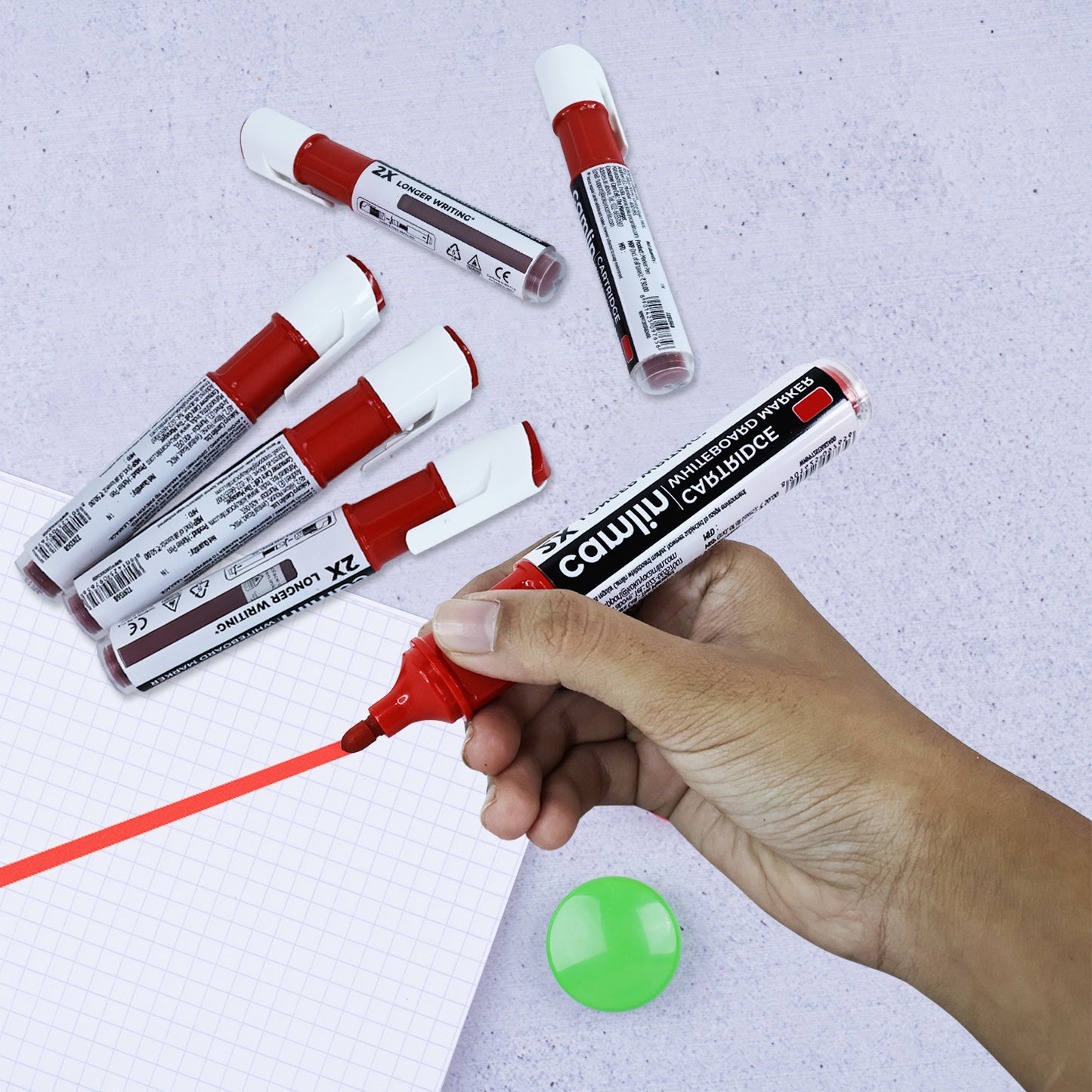 Camlin Whiteboard Marker Cartridge (Red) - 5 Pc