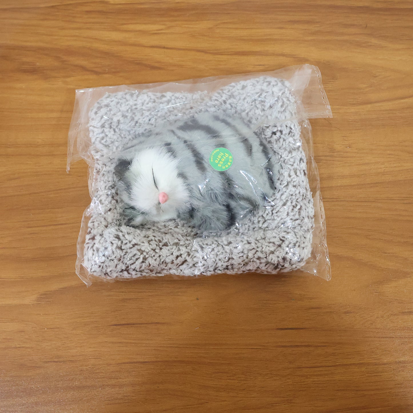 Soft Plush Cute Closed-Eye Cat Car Dashboard Showpiece Toy (1 Pc)