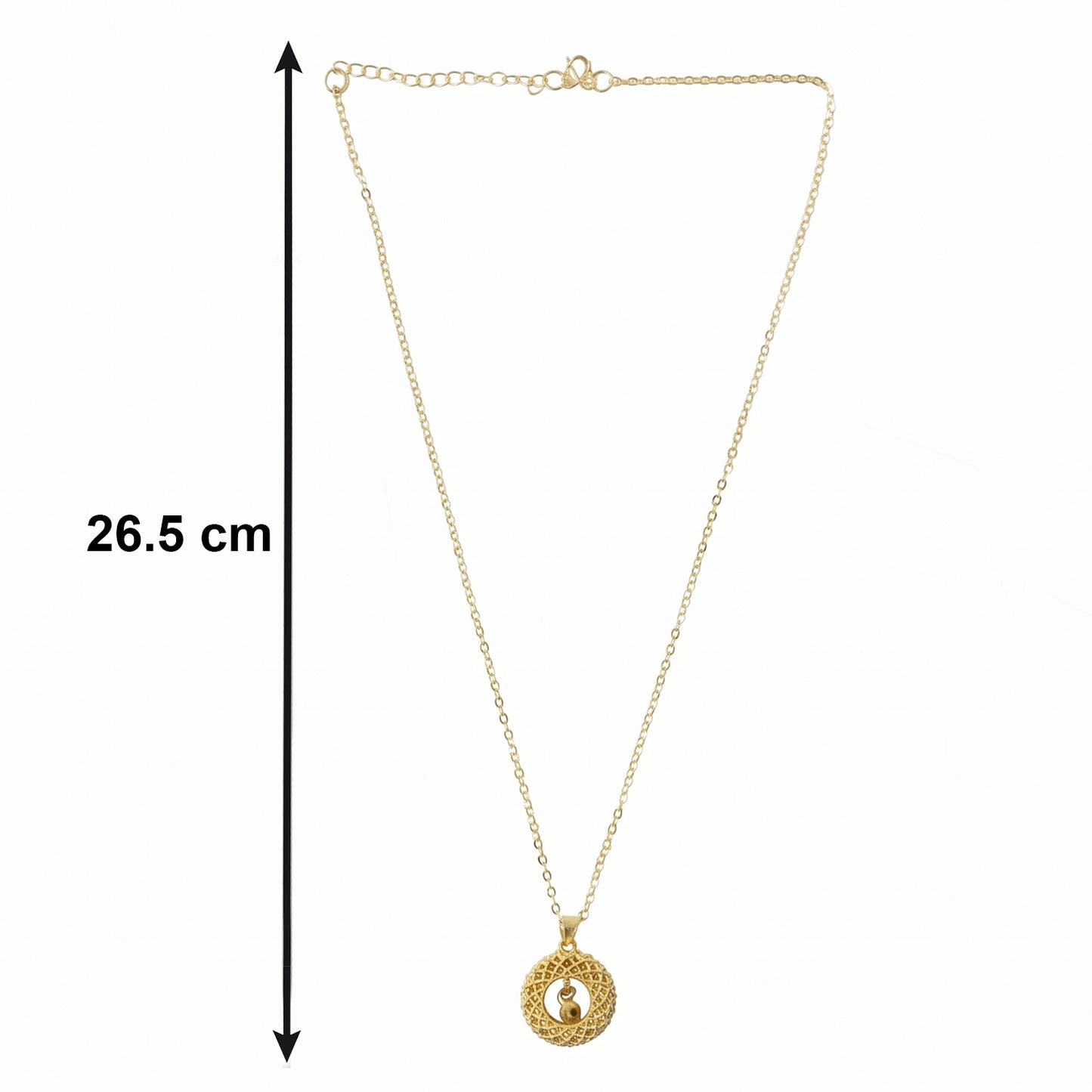 gold necklace chain and pendant angle