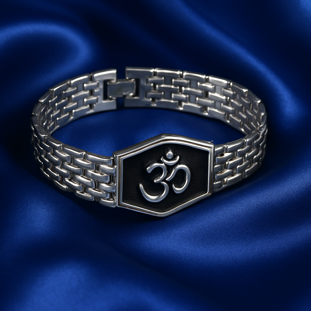 Om Symbol Bracelet in Silver Tone