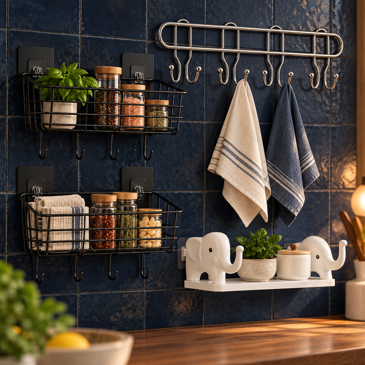 Wall Mounted Bathroom Storage Organizer Combo for Home – 3 Pc