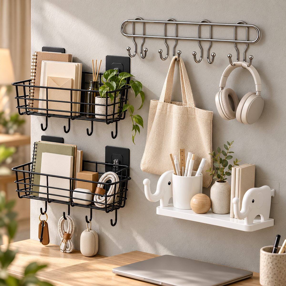 Wall Mounted Bathroom Storage Organizer Combo for Home – 3 Pc