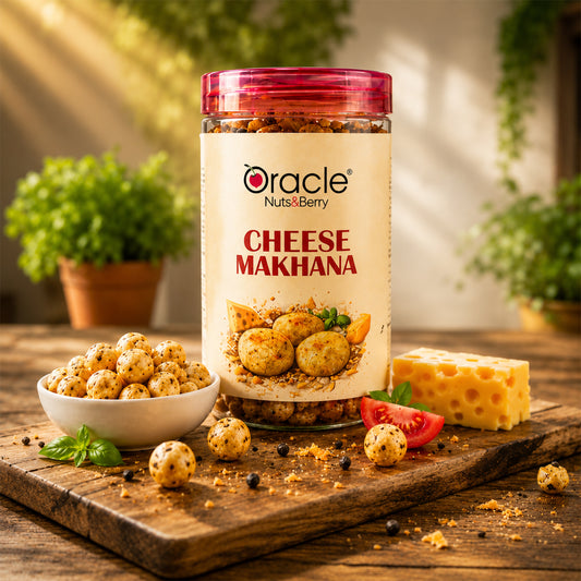 Oracle Cheese Makhana, Roasted Crunchy Cheesy Flavoured Healthy Fox Nuts Snack 75g