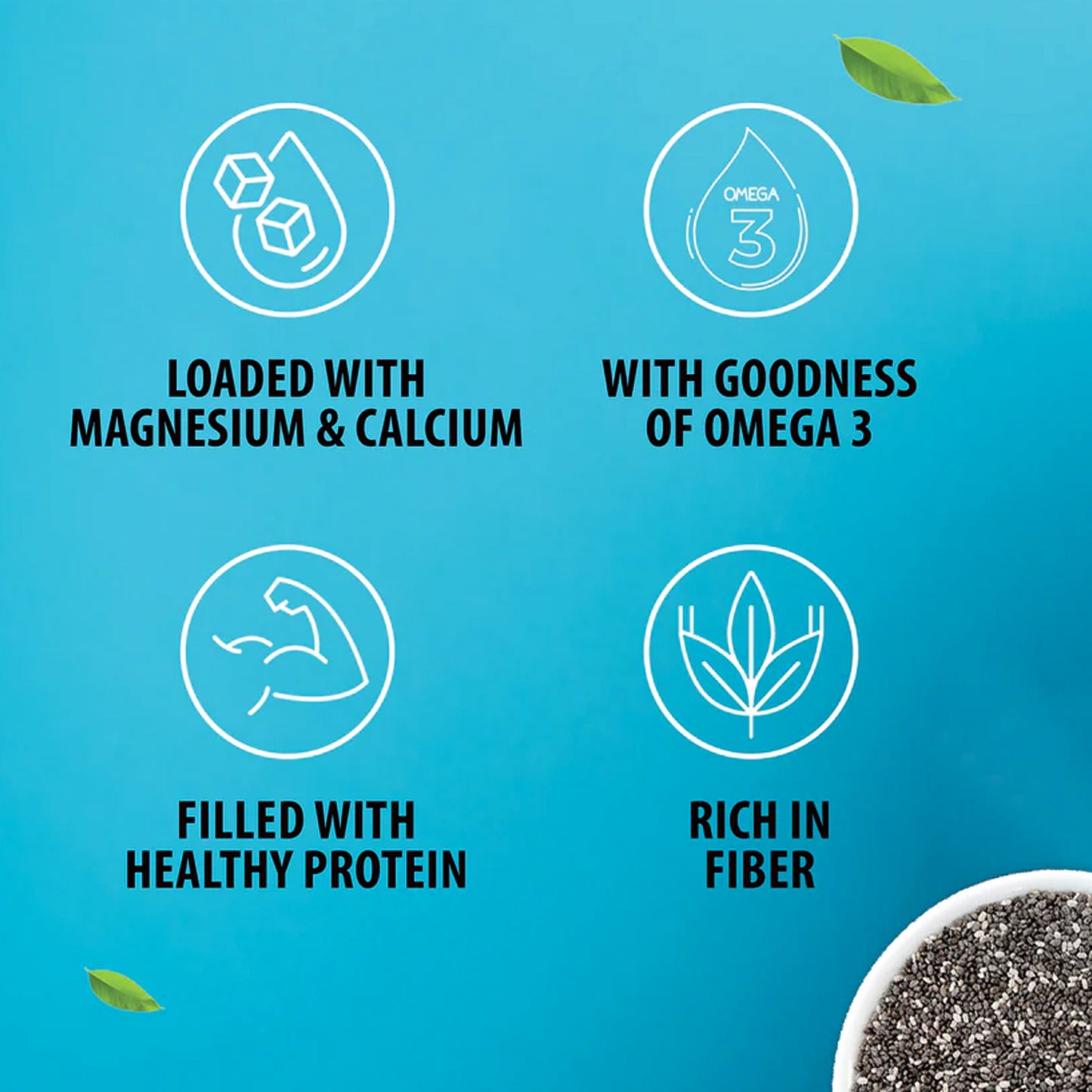 Nutwave Premium Quality Chia Seeds – Healthy Superfood for Daily Nutrition (150 gm)