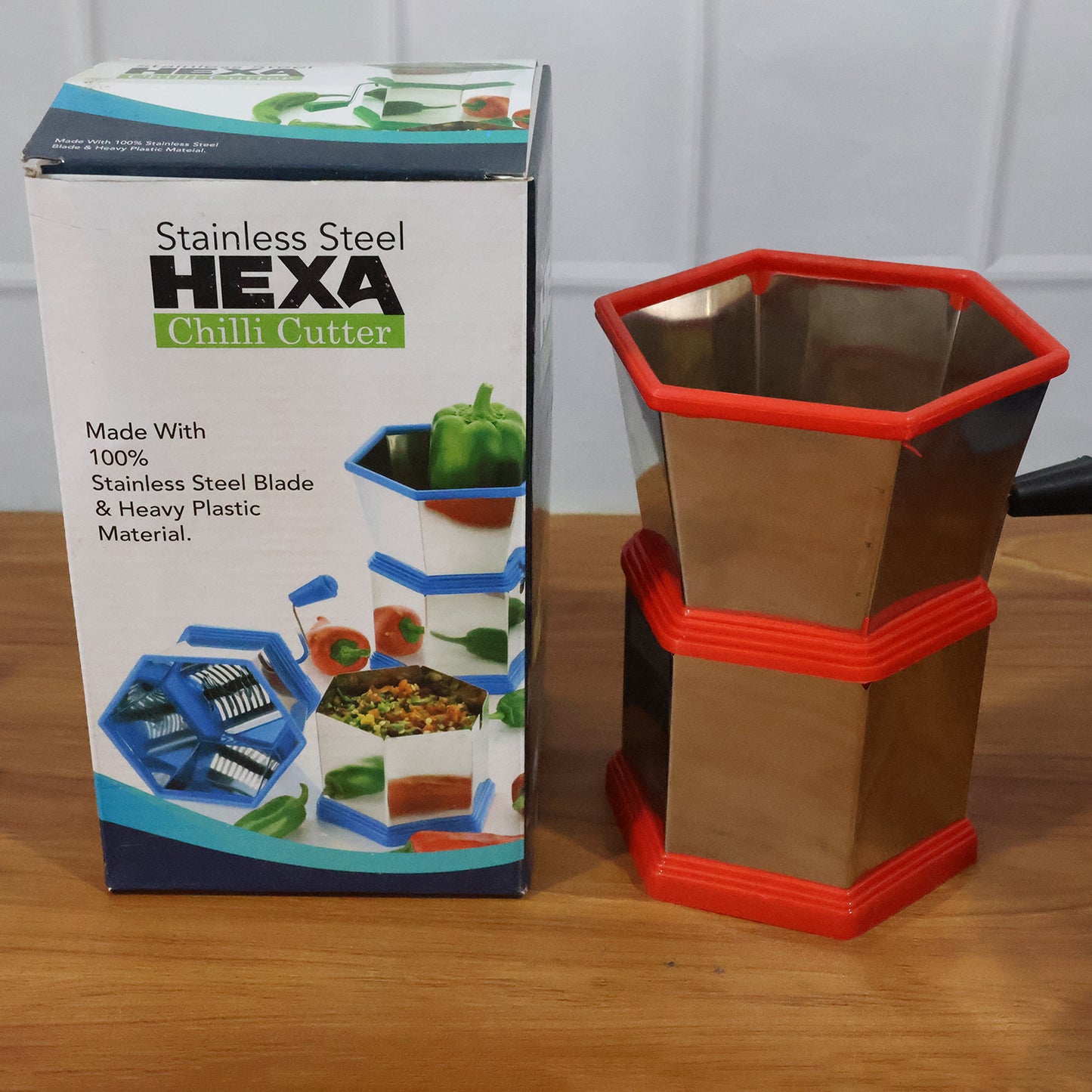 Manual Hexa-Style Hand-Operated Chilli Cutter (1 Pc)