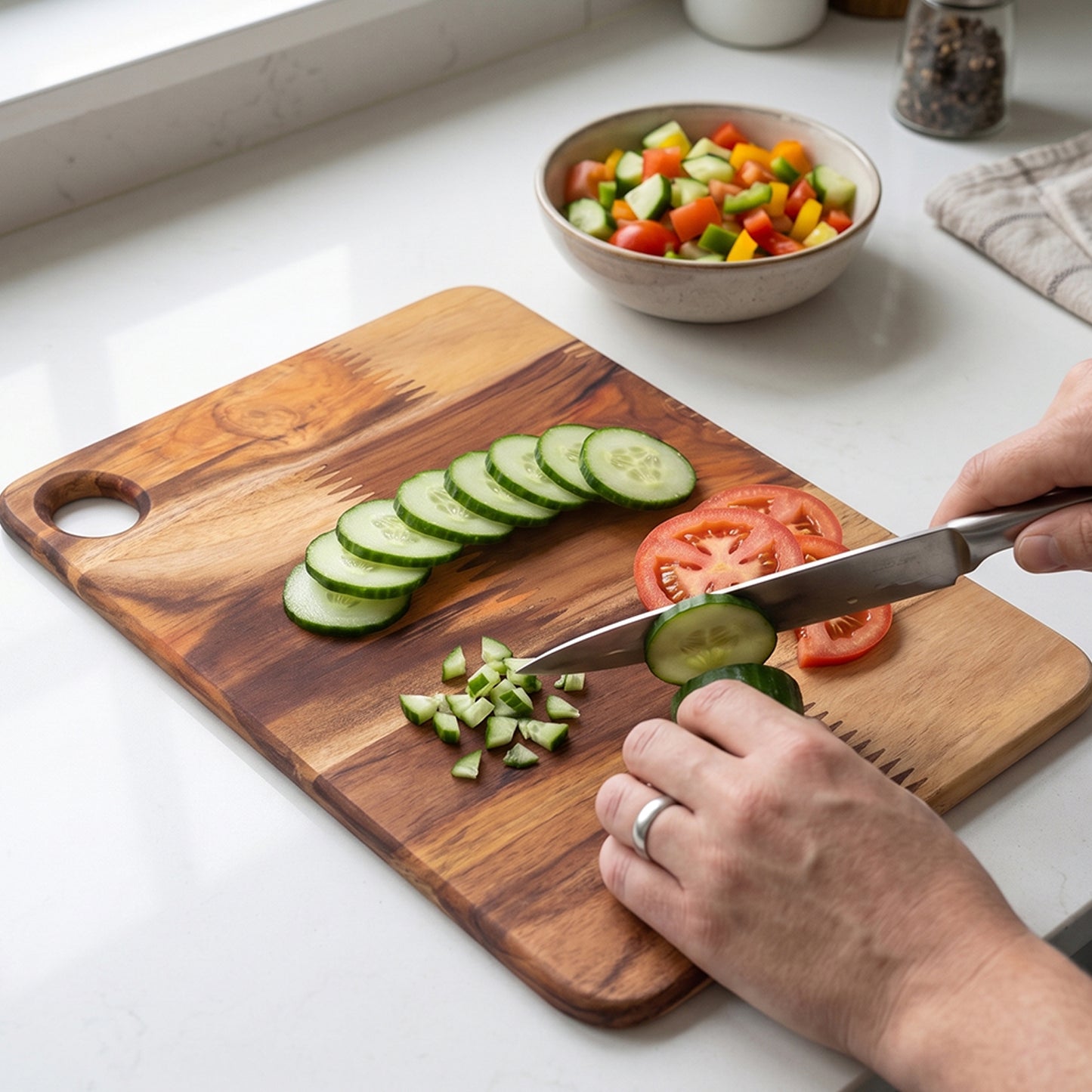 Wooden Chopping Board and Cutting Board for Kitchen 10 x 14 Inch (1 Pc) view 6