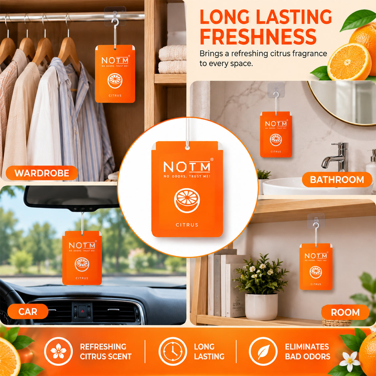Citrus Hanging Air Freshener Gel – Long-lasting Lemon Fragrance