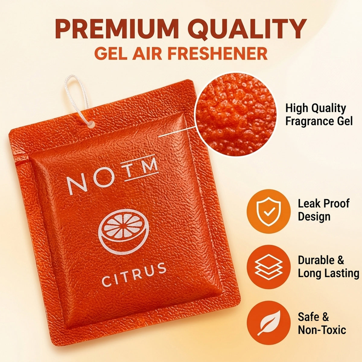 Citrus Hanging Air Freshener Gel – Long-lasting Lemon Fragrance