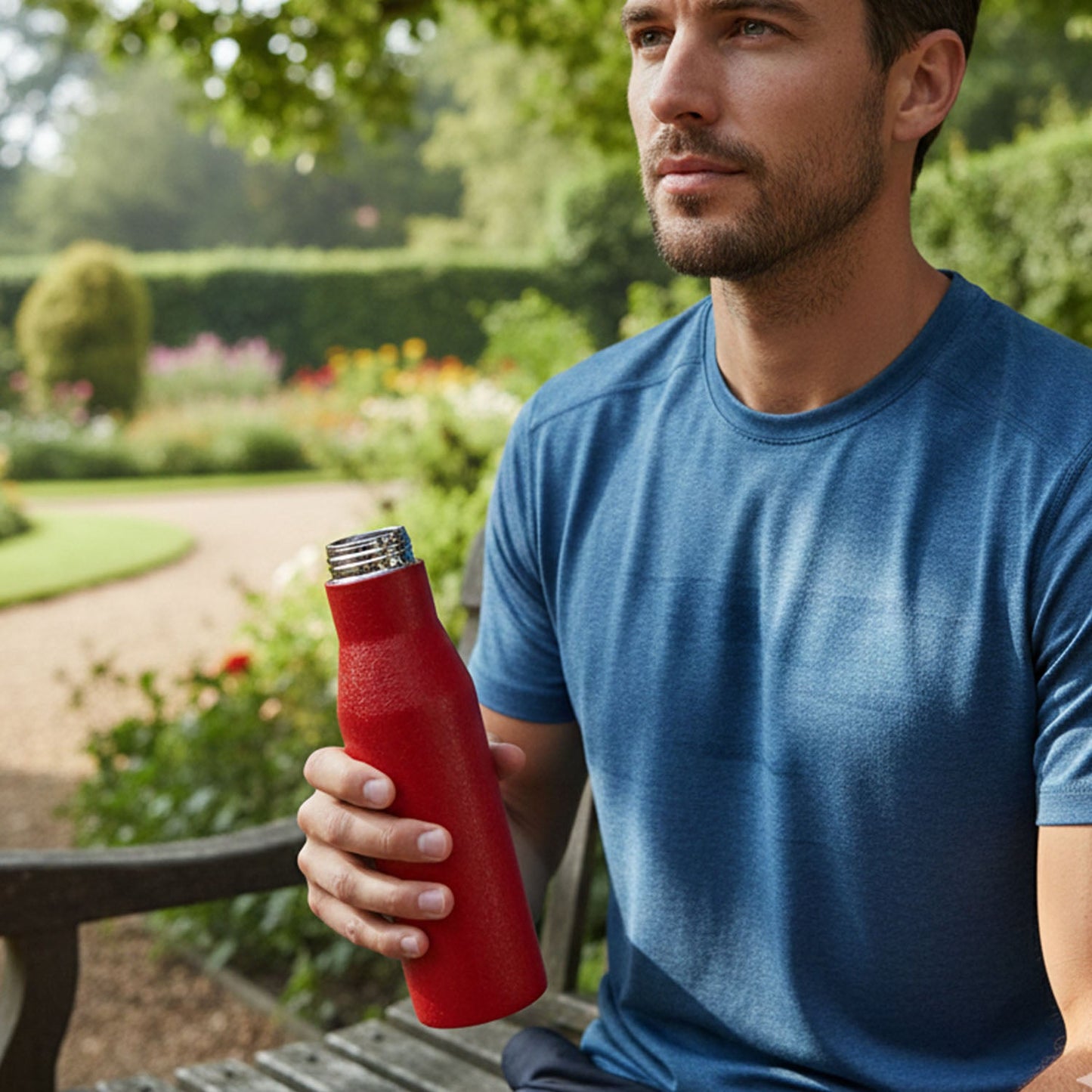 Custom Stainless Steel Water Bottle Red Color (1000 ml, 1 Pc)