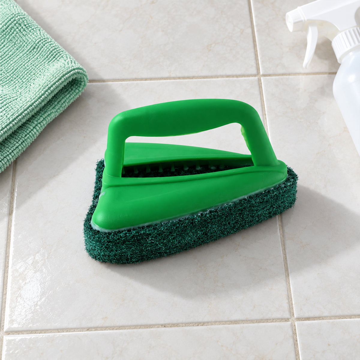 Bathroom Tile Scrubber – Abrasive Head & Handle | Pro Clean