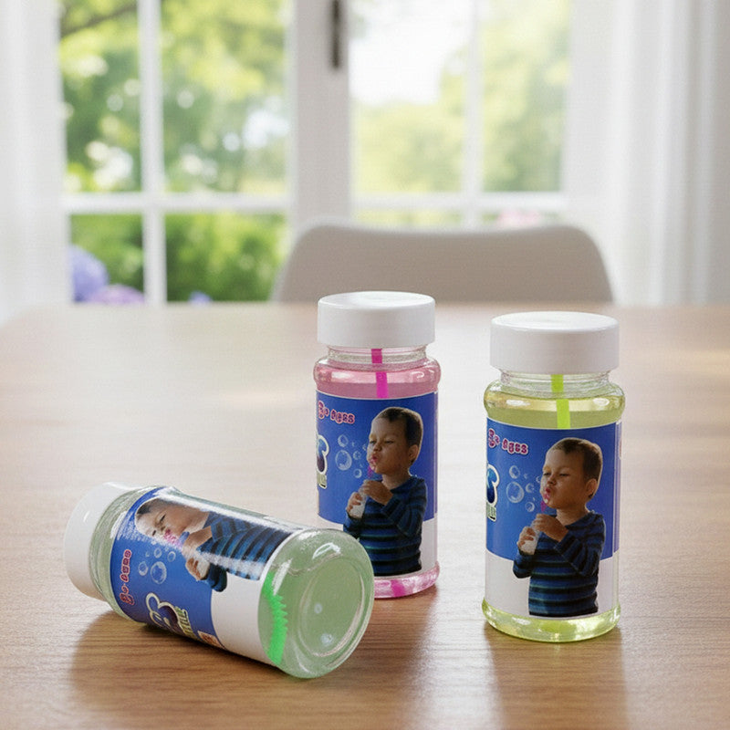Colorful Bubble Bottles - Fun Party Activity for Kids (Pack of 3)
