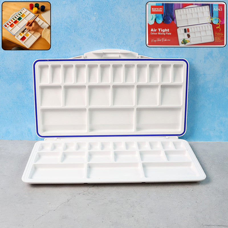 Khyati Airtight Colour Mixing Plate – Portable Folding Paint Palette with Silicone Seal