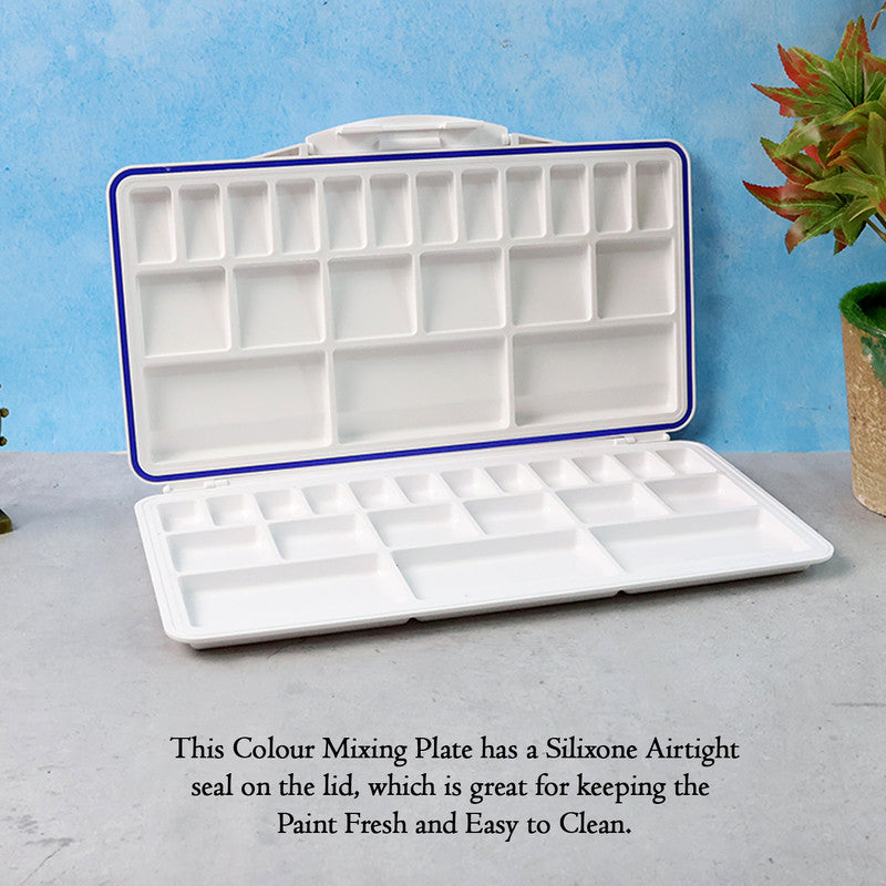 Khyati Airtight Colour Mixing Plate – Portable Folding Paint Palette with Silicone Seal