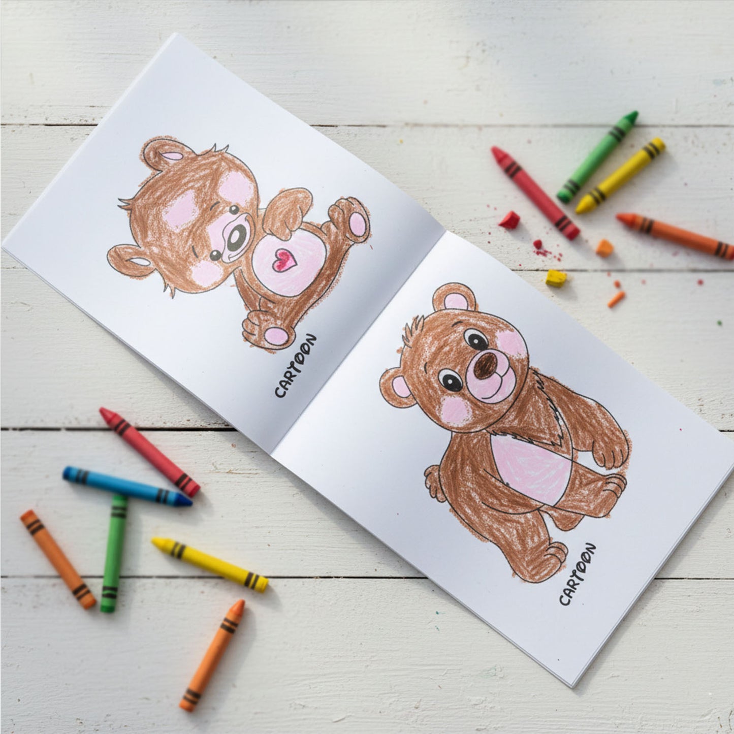 Variety of themed pages in kids colouring books