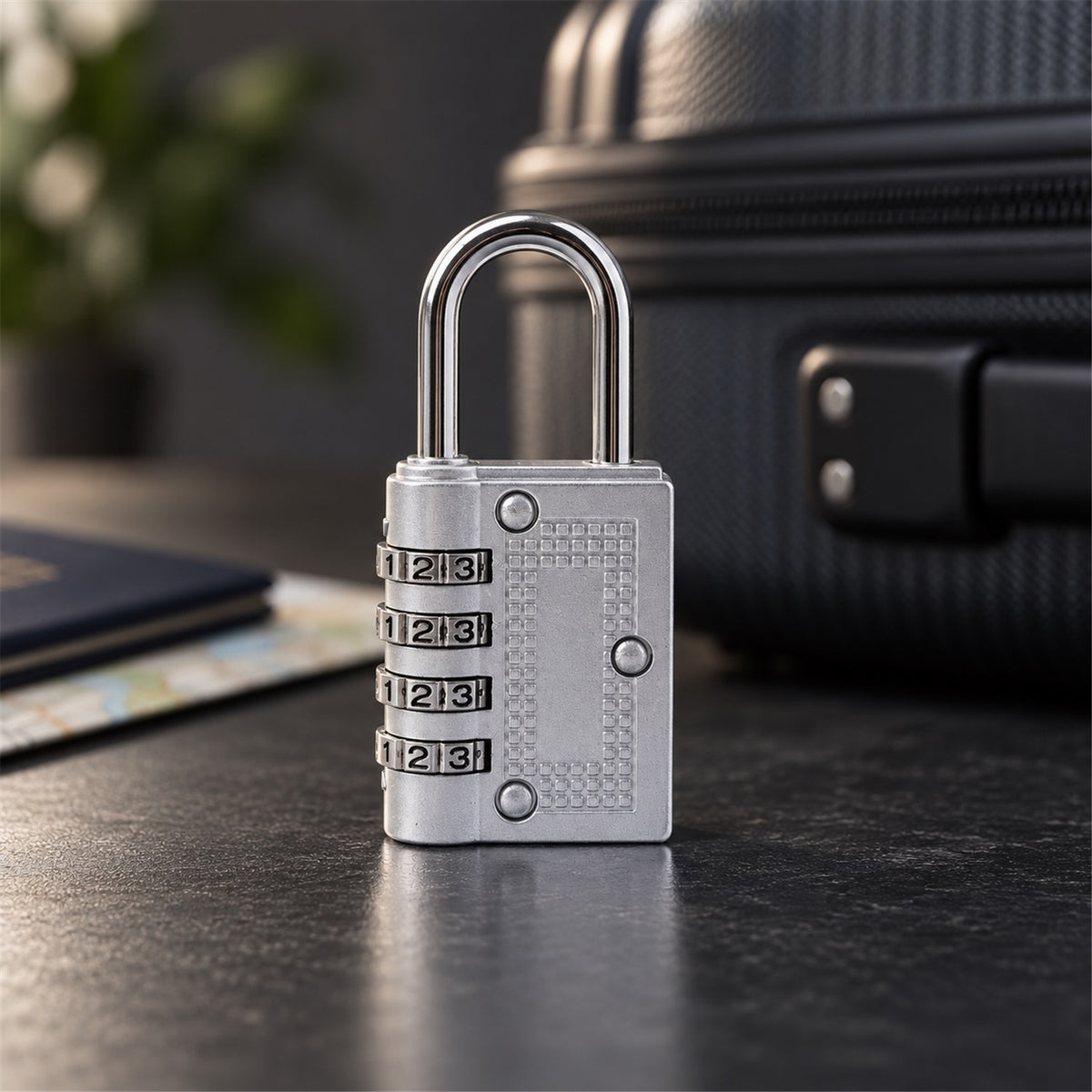 4 Digit Combination Padlock Resettable Number Lock for Luggage and...