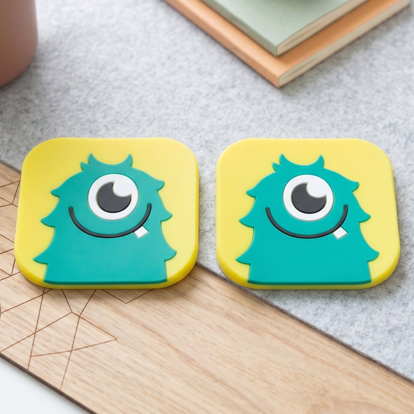 Silicone coaster monster view