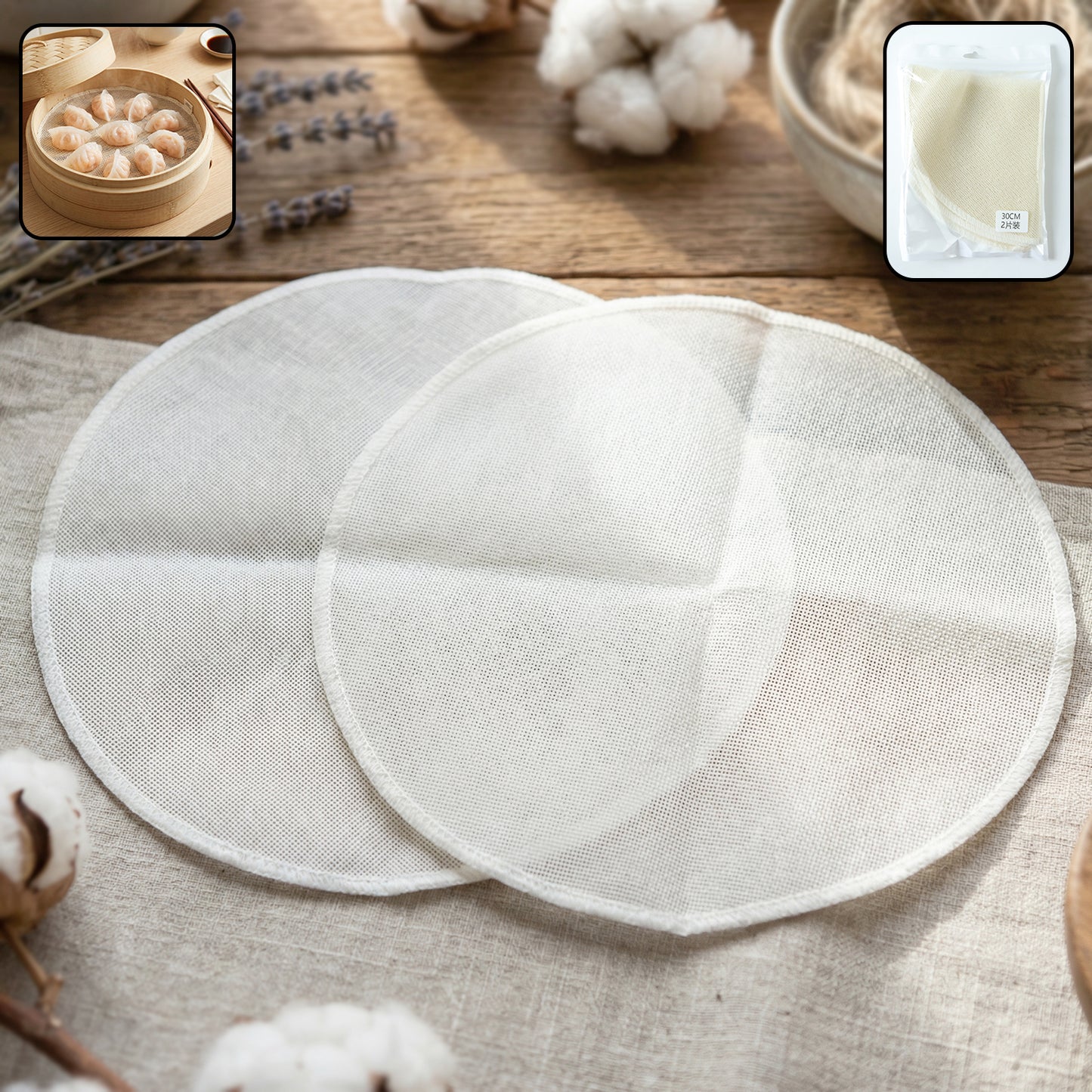 Reusable Cotton Steam Cloth for Bamboo Steamers