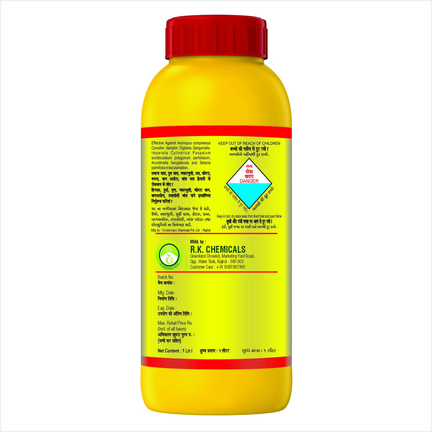 AgriVenture GLYPHO ( Glyphosate 41% SL ) Non Selective Herbicide (1Ltr.)