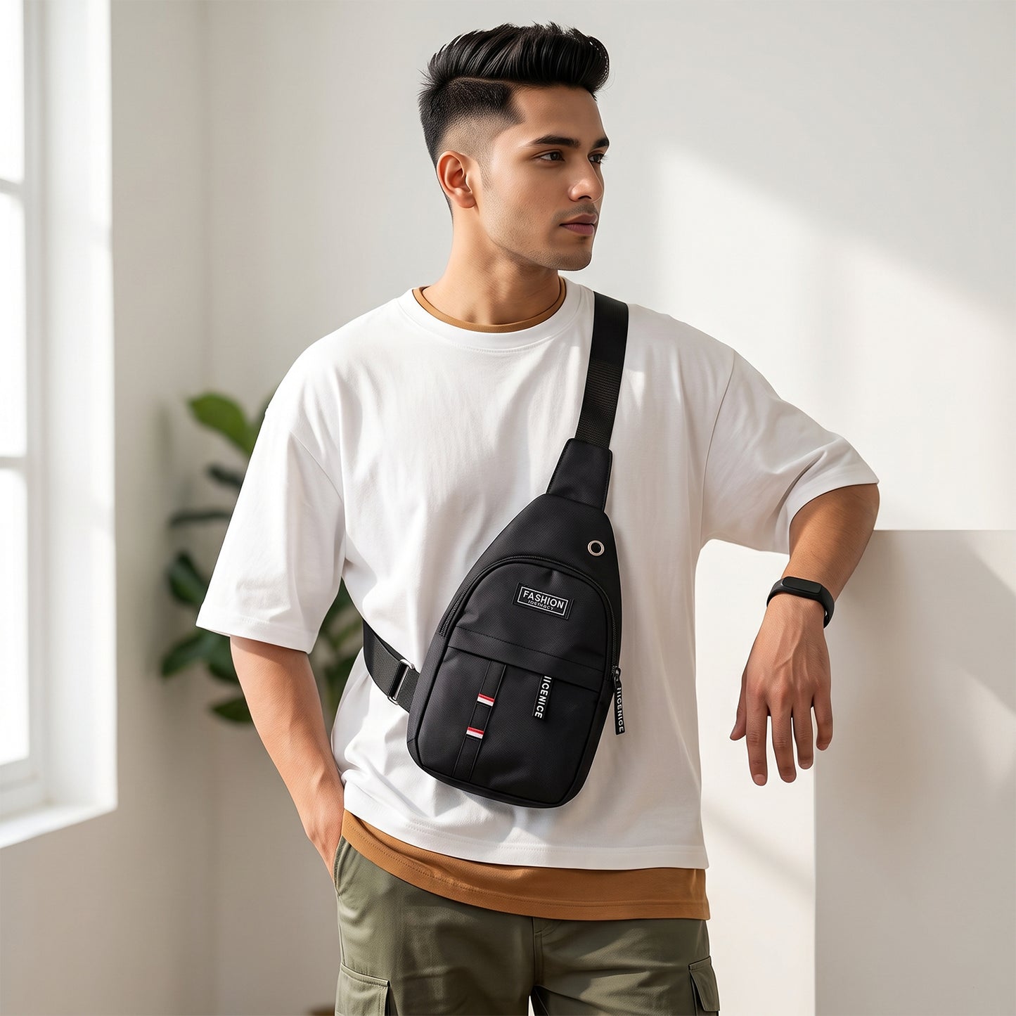 Waterproof USB Charging Sling Bag – Travel & Crossbody | FERVENT