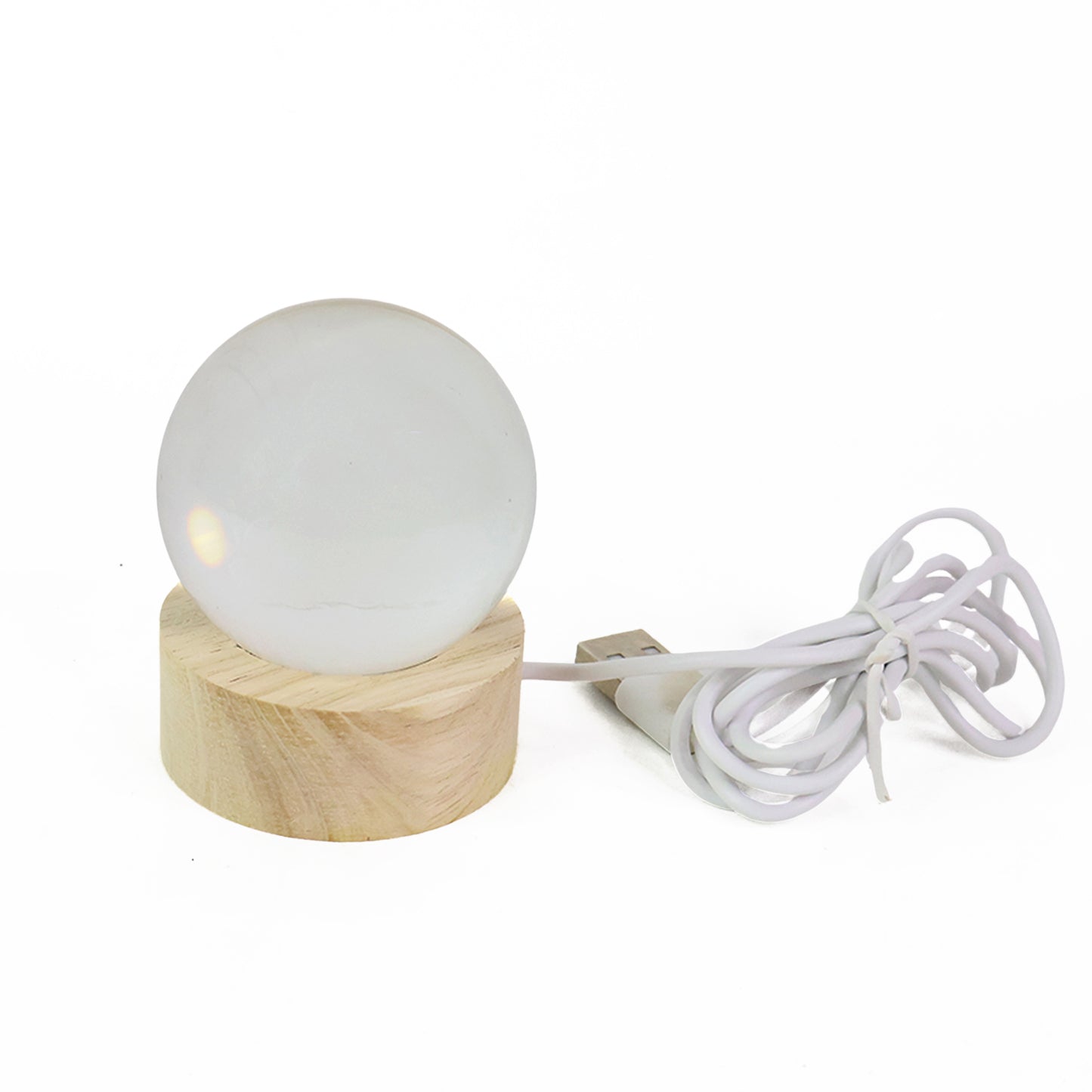 Ganpati 3D Crystal Ball Lamp illuminated in room setting