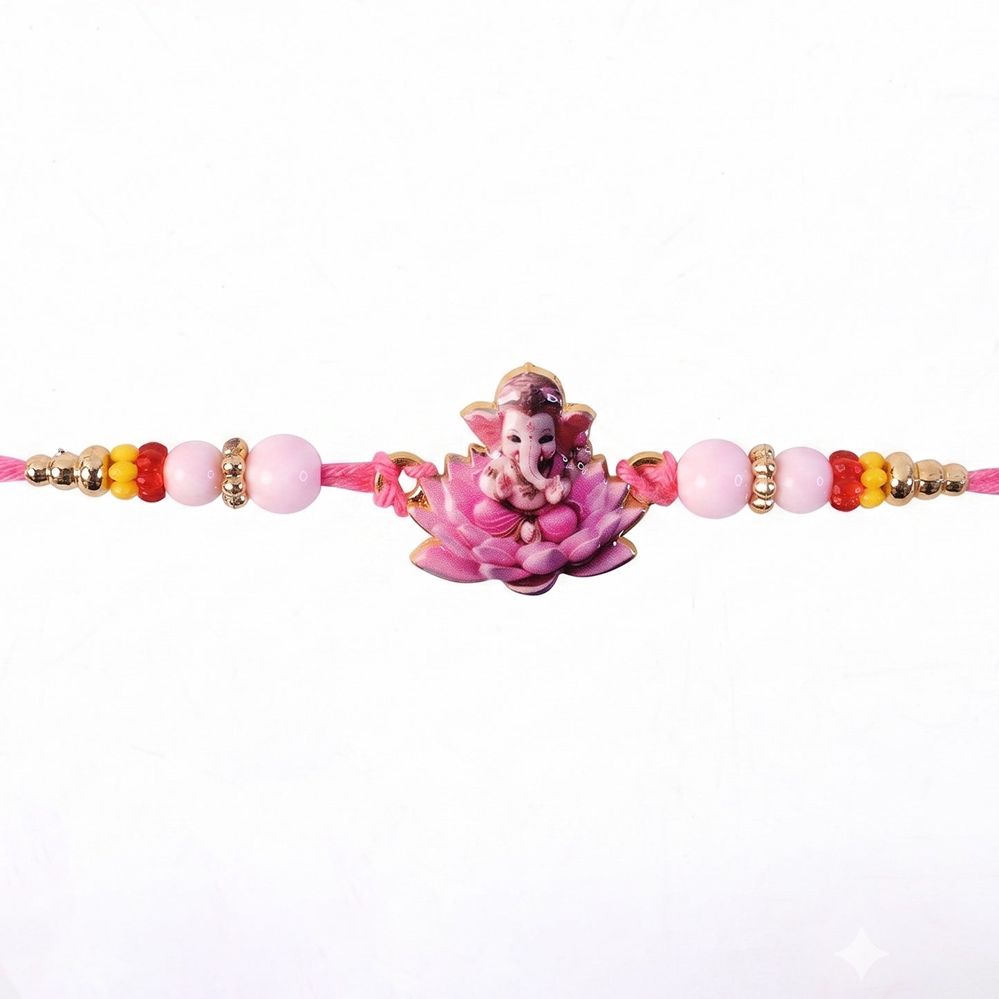 Lord Ganesha on Pink Lotus Designer Rakhi