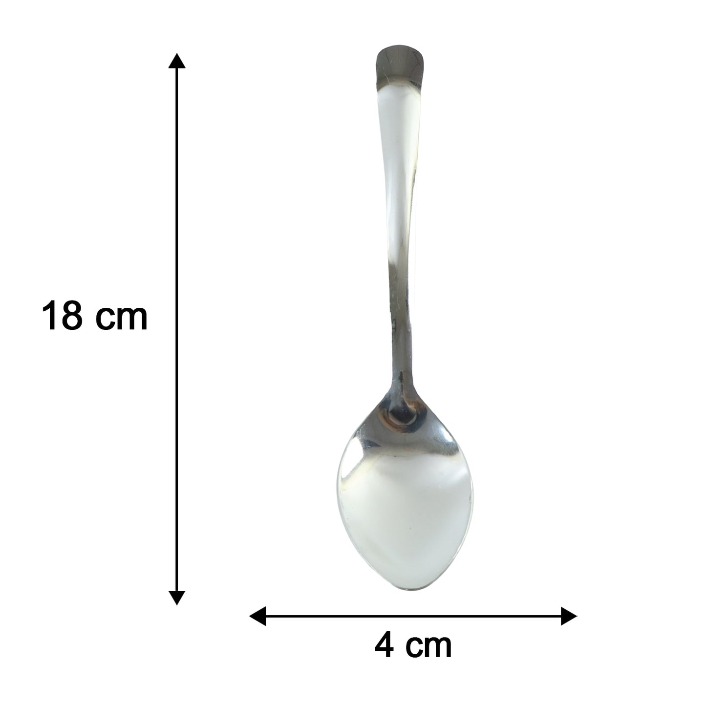 Apex Stainless Steel Dessert Spoon Set with Deep Bowl for Cake (6 Pc)
