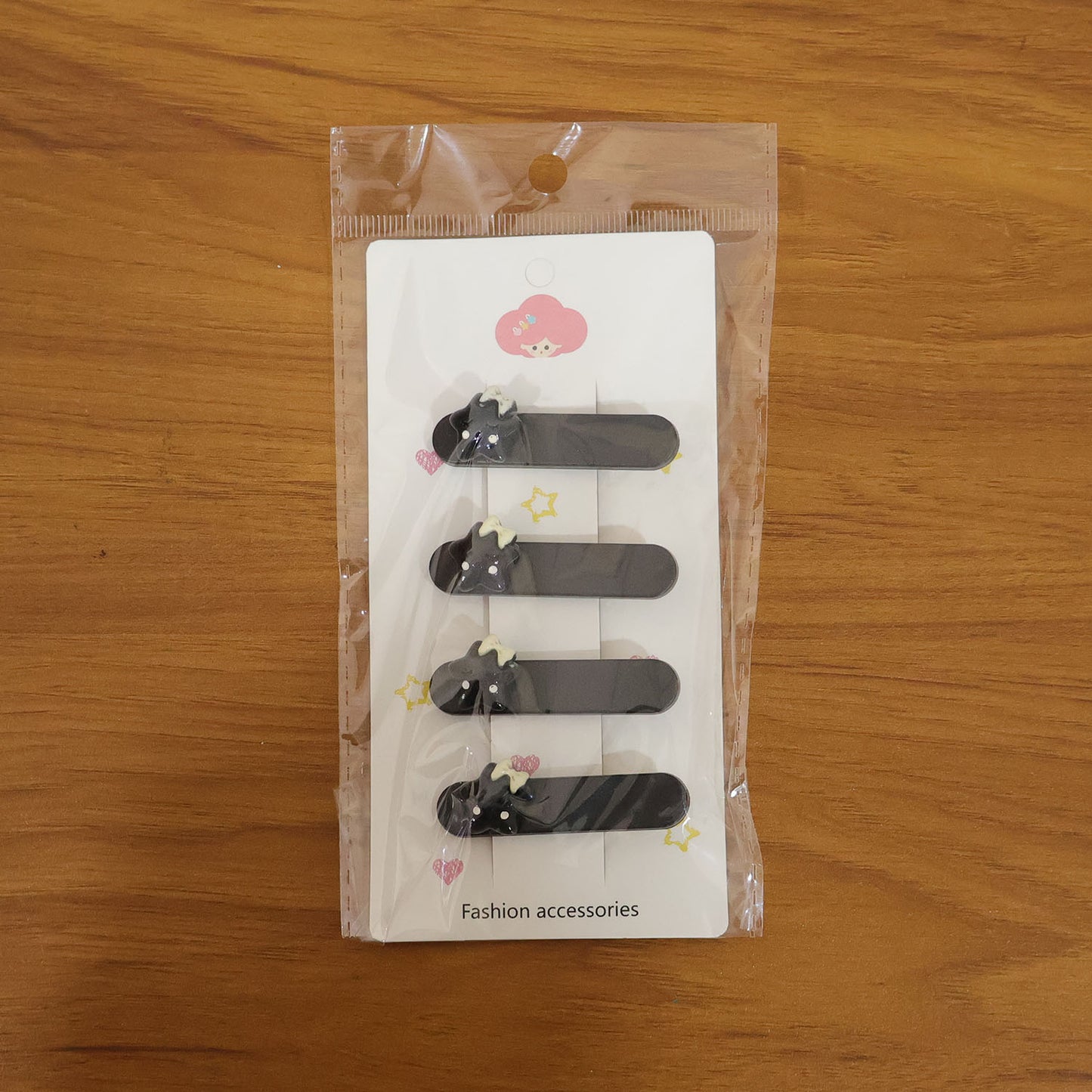 Cute Cat Design Premium Matte Finish Hair Clips (4 Pc)