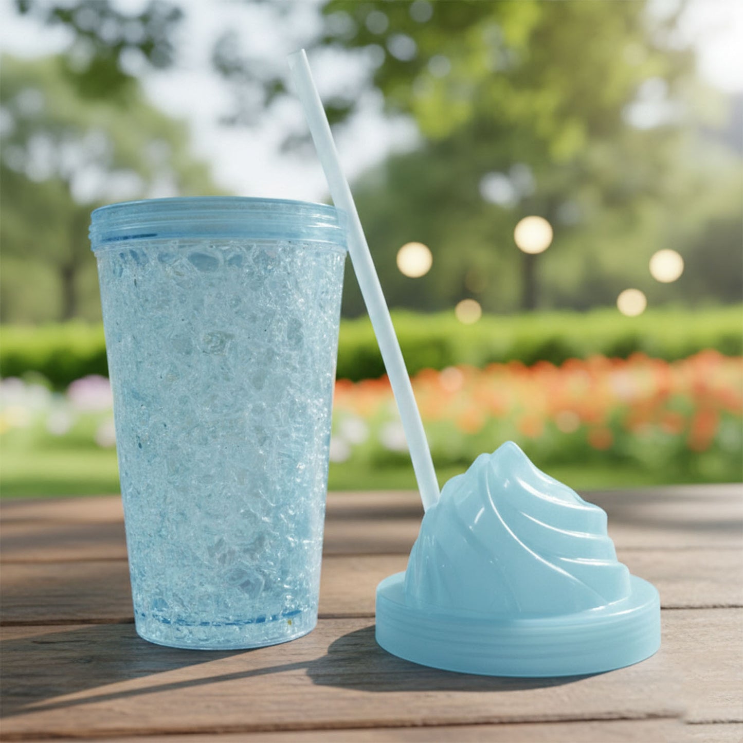 Cute Ice Cream Swirl Design Tumbler Sipper Bottle (500 ML, 1 Pc)