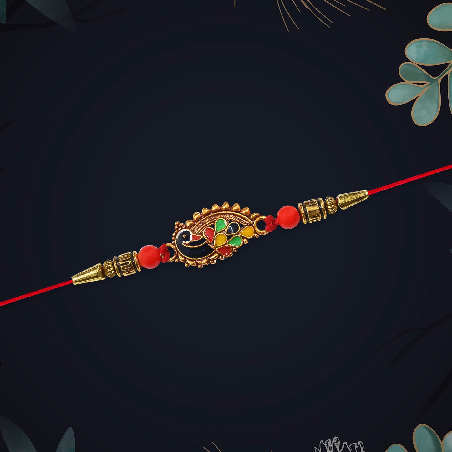 Peacocke Rakhi With Thread