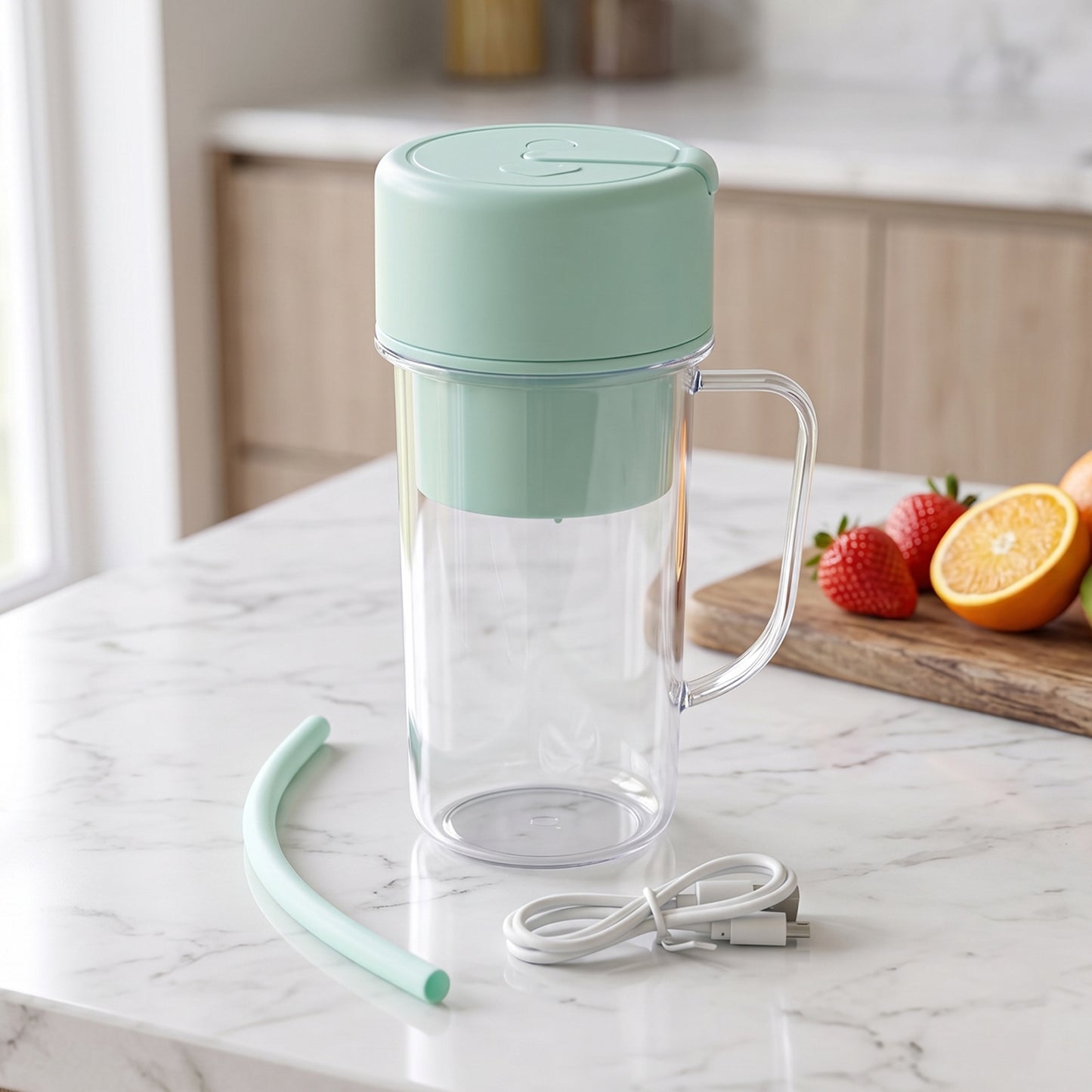 Portable Juicer 420 ML USB Rechargeable Blender Bottle for Home (1 Pc)