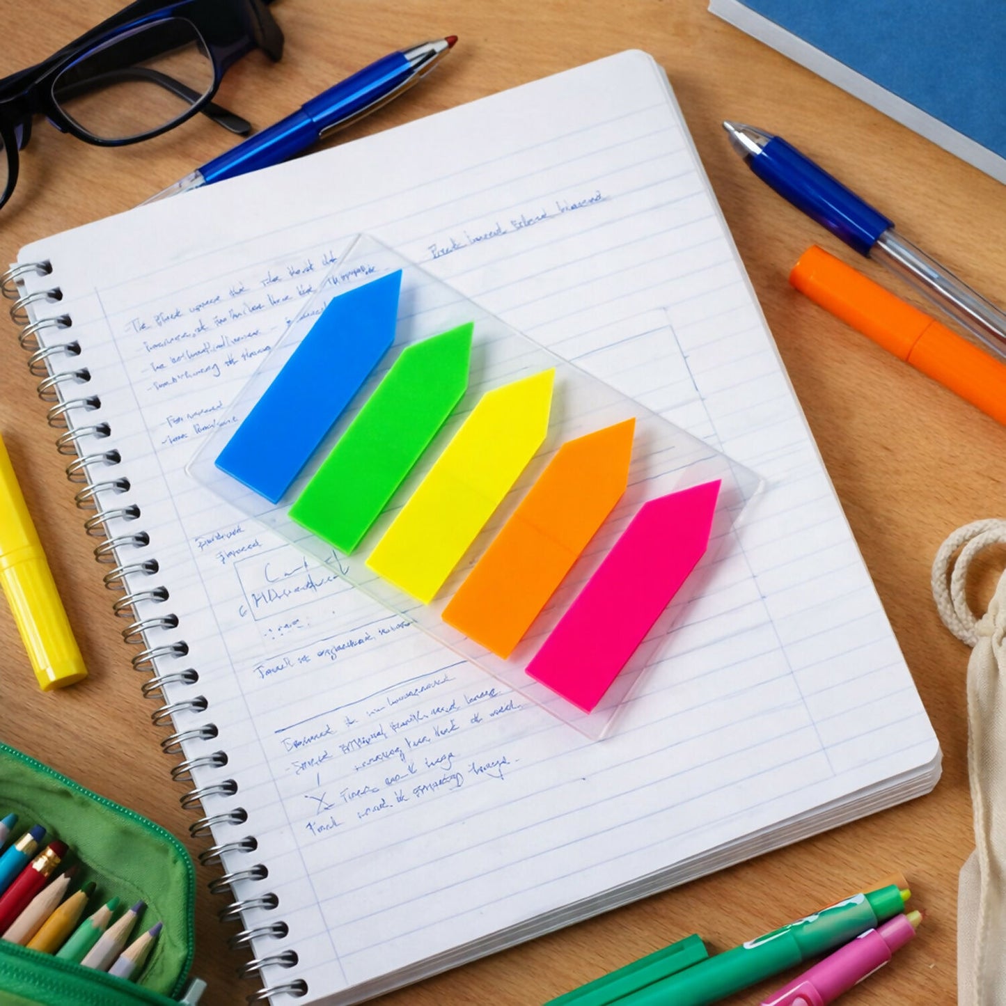 Plastic Self Sticky Index Flags for Office, School – Multicolour (20×5 mm, 100 Sheets, 6 Pack)