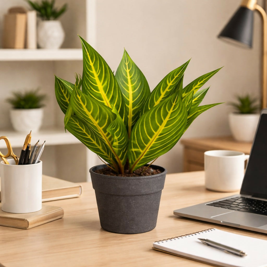 Artificial Decorative Tabletop Plant with Pot for Home & Office Décor