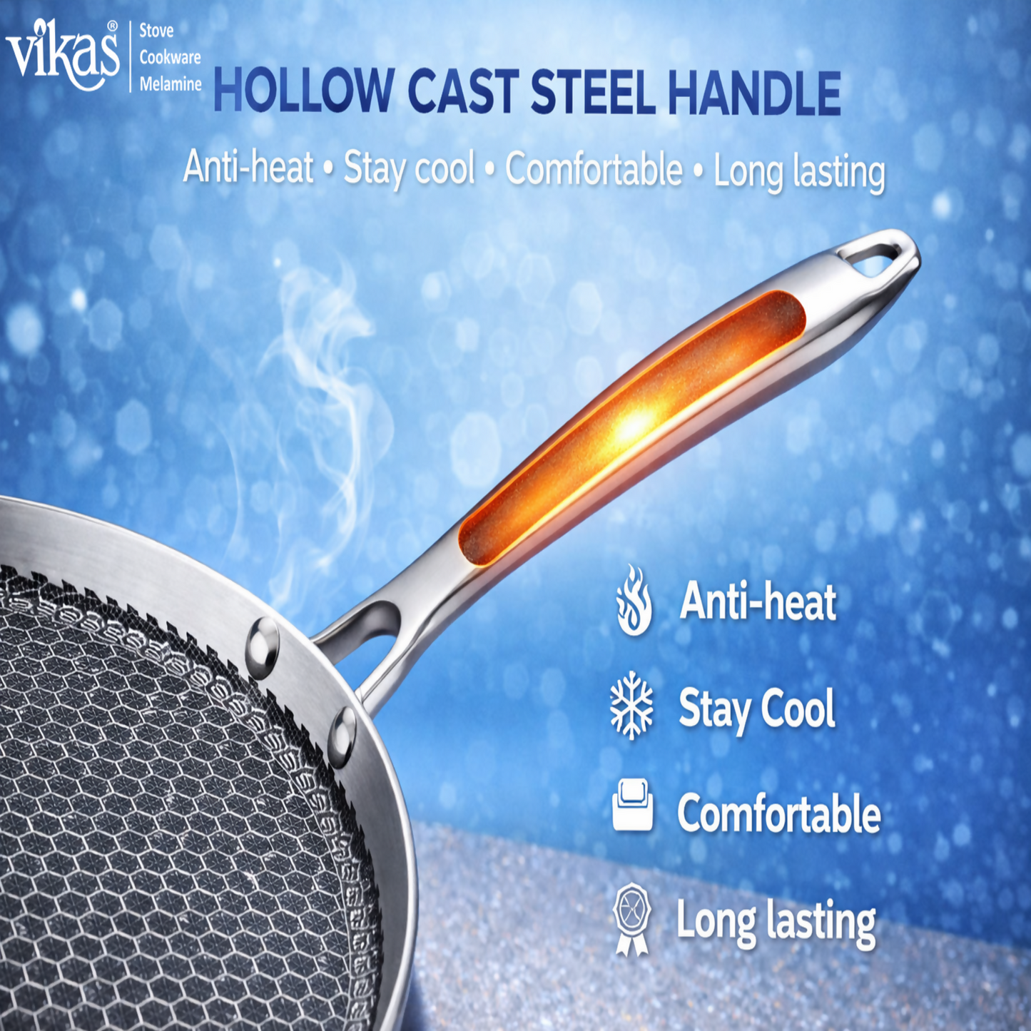 Vikas Honeycomb Dosa Tawa hollow cast handle
