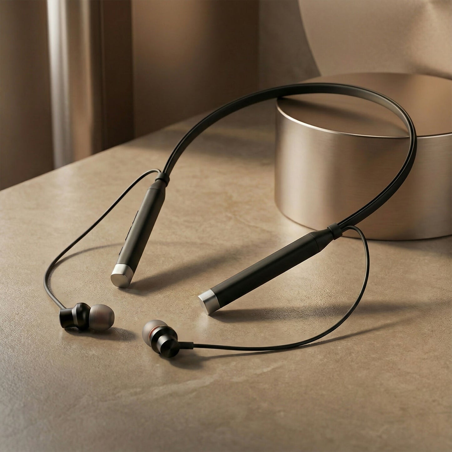 Lapcare Wooband 90 Wireless Bluetooth Neckband with Long Playtime & Deep Bass