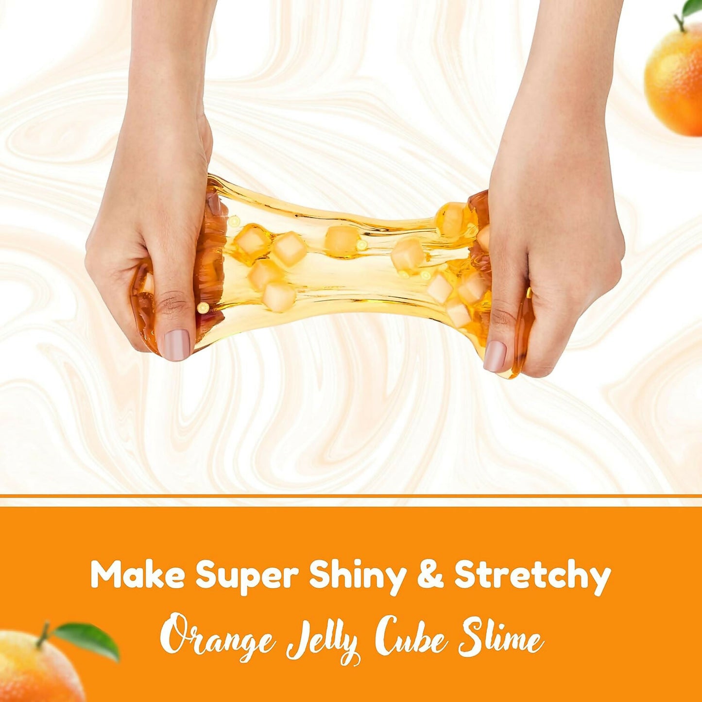 Orange Jelly Cube Slime Making Kit for Kids – DIY Tubbie Slime Kit with Activator