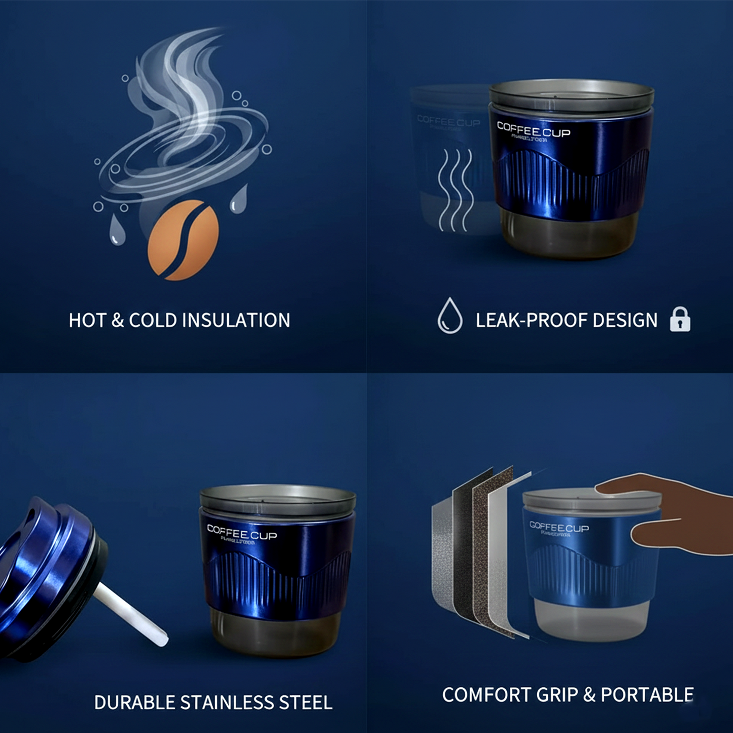 USB Coffee Cup Mini Humidifier 200ml Portable Cool Mist for Car & Desk