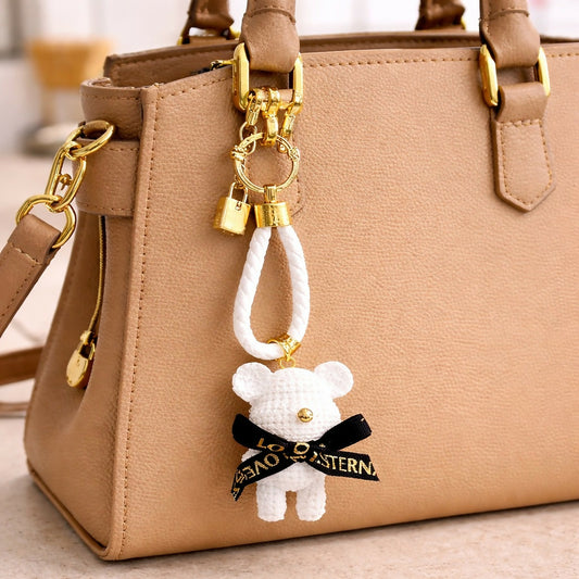 Cute Bear Keychain with Strap Decorative Bag Charm