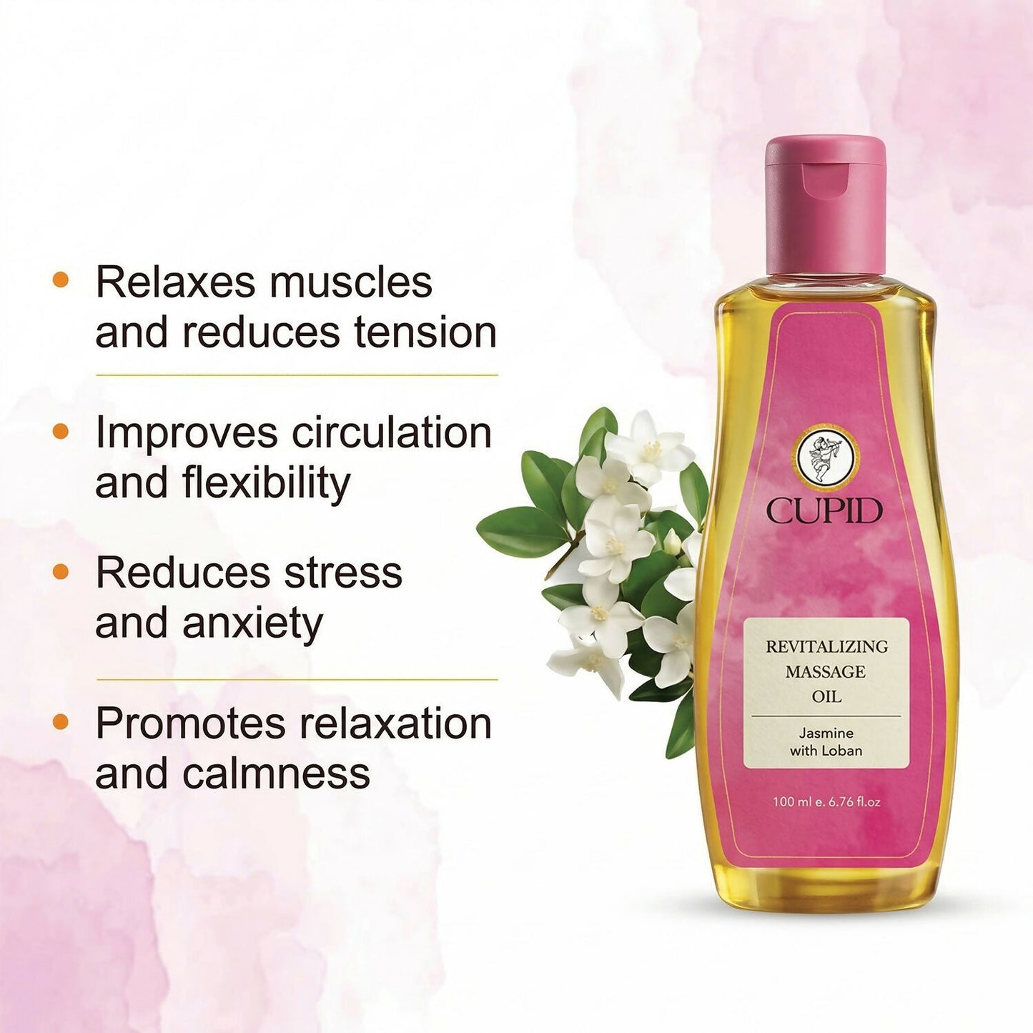 Cupid Revitalizing Massage Oil with Jasmine & Loban Relaxing Body Care Oil (100 ML)